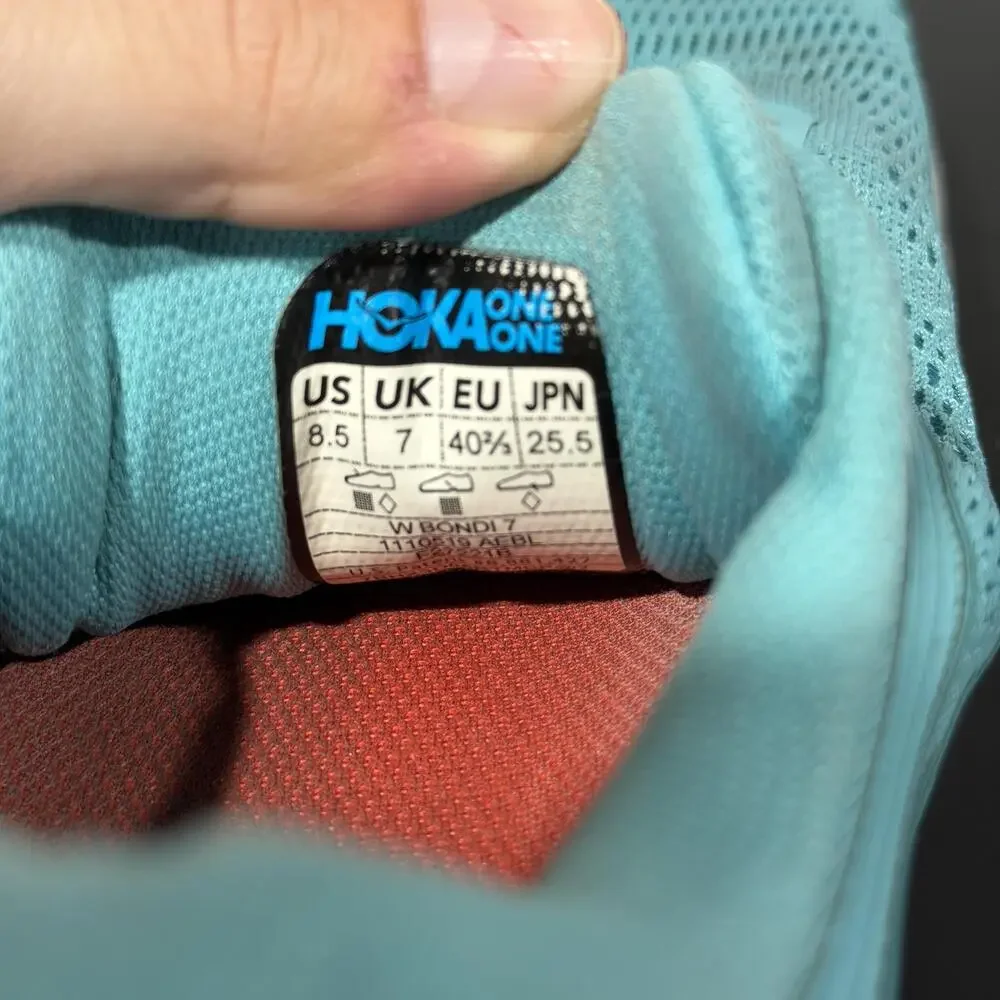 Hoka One One Bondi 7 Shoes Womens Size 8.5 Teal Running Max Cushion Road